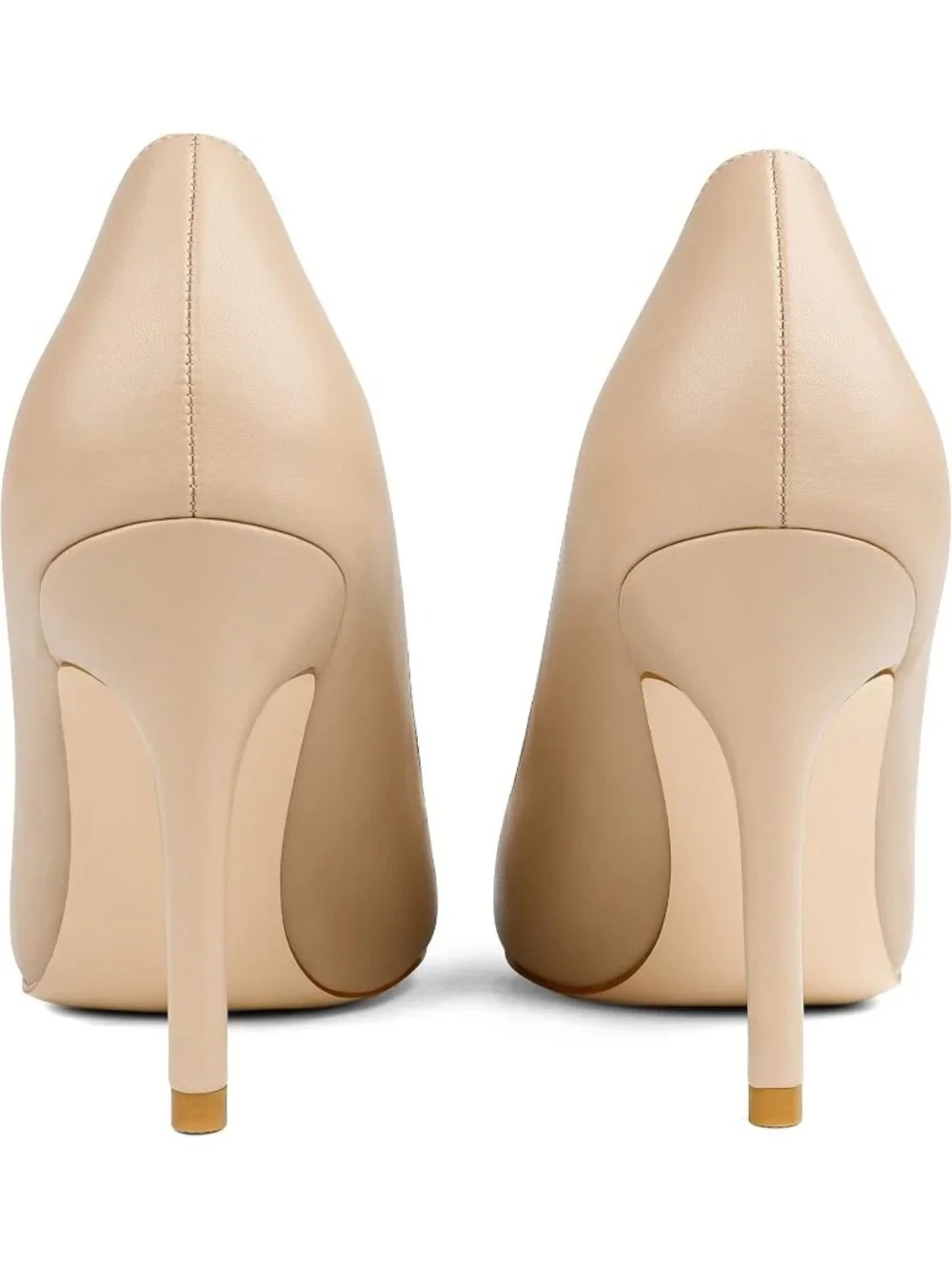 Women's Apricot Matte Closed Pointed Toe High Heels Pumps Slip On Dressy Shoes